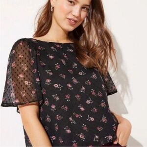 Loft Cropped Bow Back Blouse Size S